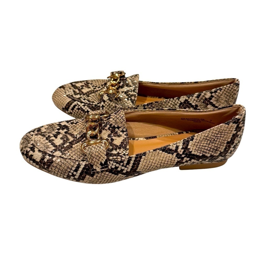Bamboo Loafer Natural Reptile Print Size 7